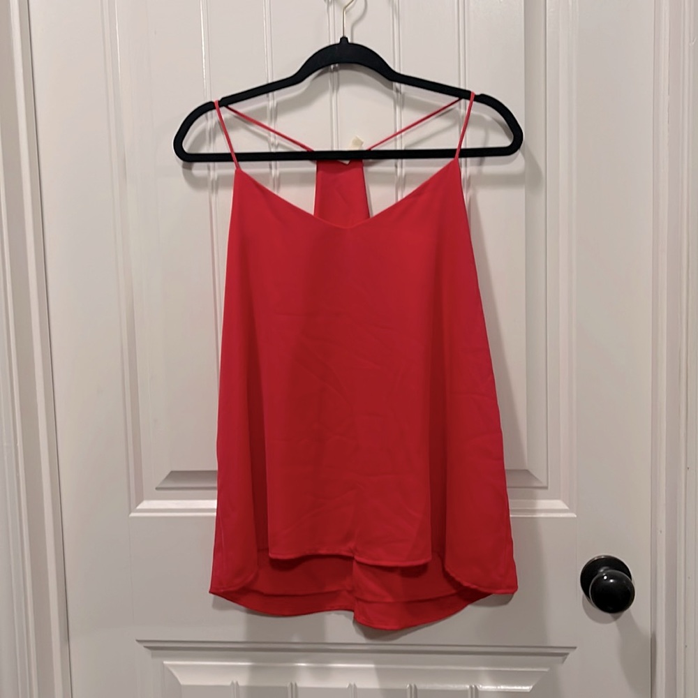 Red sleeveless Blouse